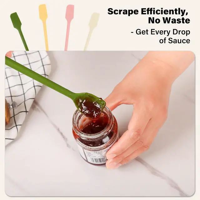 Alt view image 5 of 6 - Silicone Jar Scraper Set of 4, Double-Headed, 10.2-Inch
