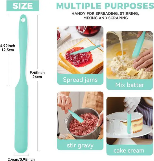 Alt view image 2 of 7 - 3 Pcs Silicone Jar Spatula Set, Sourdough Spurtle, Jar Scraper, Long Handle Thin Spatulas, Perfect for Jars, Bottles, Containers, Mixing, Scraping, Spreading Jam, Cake Icing and Sourdough Tools. (3)