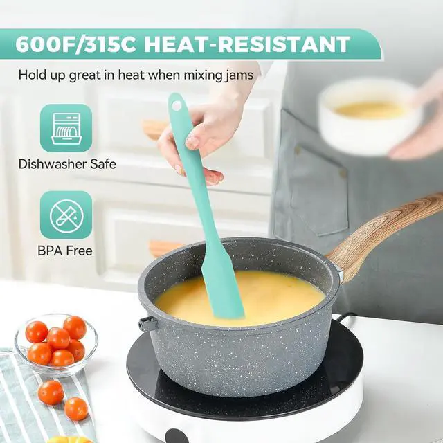 Alt view image 4 of 7 - 3 Pcs Silicone Jar Spatula Set, Sourdough Spurtle, Jar Scraper, Long Handle Thin Spatulas, Perfect for Jars, Bottles, Containers, Mixing, Scraping, Spreading Jam, Cake Icing and Sourdough Tools. (3)