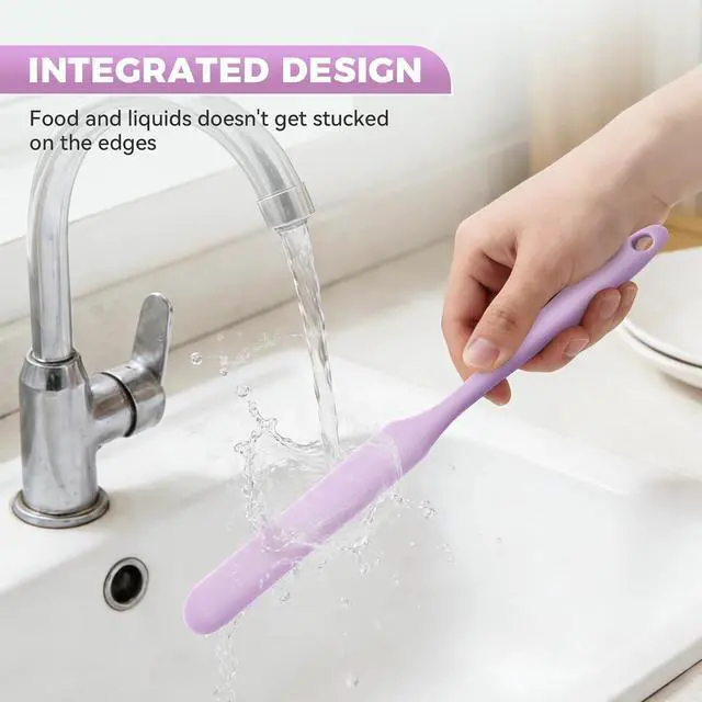 Alt view image 6 of 7 - 3 Pcs Silicone Jar Spatula Set, Sourdough Spurtle, Jar Scraper, Long Handle Thin Spatulas, Perfect for Jars, Bottles, Containers, Mixing, Scraping, Spreading Jam, Cake Icing and Sourdough Tools. (3)