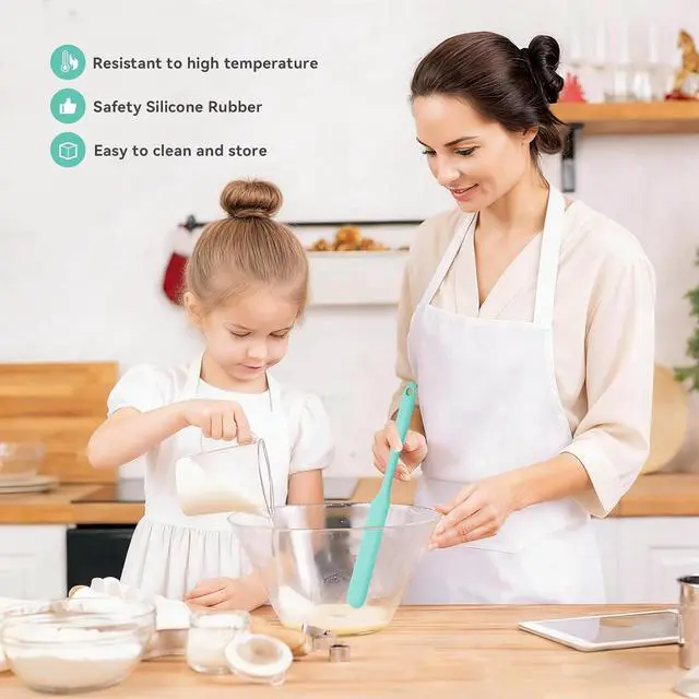 Alt view image 5 of 7 - Silicone Jar Spatula Set of 3, Long Handle Skinny Spatula and Spurtle for Sourdough Starter, Flexible Jar Scraper for Peanut Butter, Jam, Icing, Cream with No Batter Left Behind (3)
