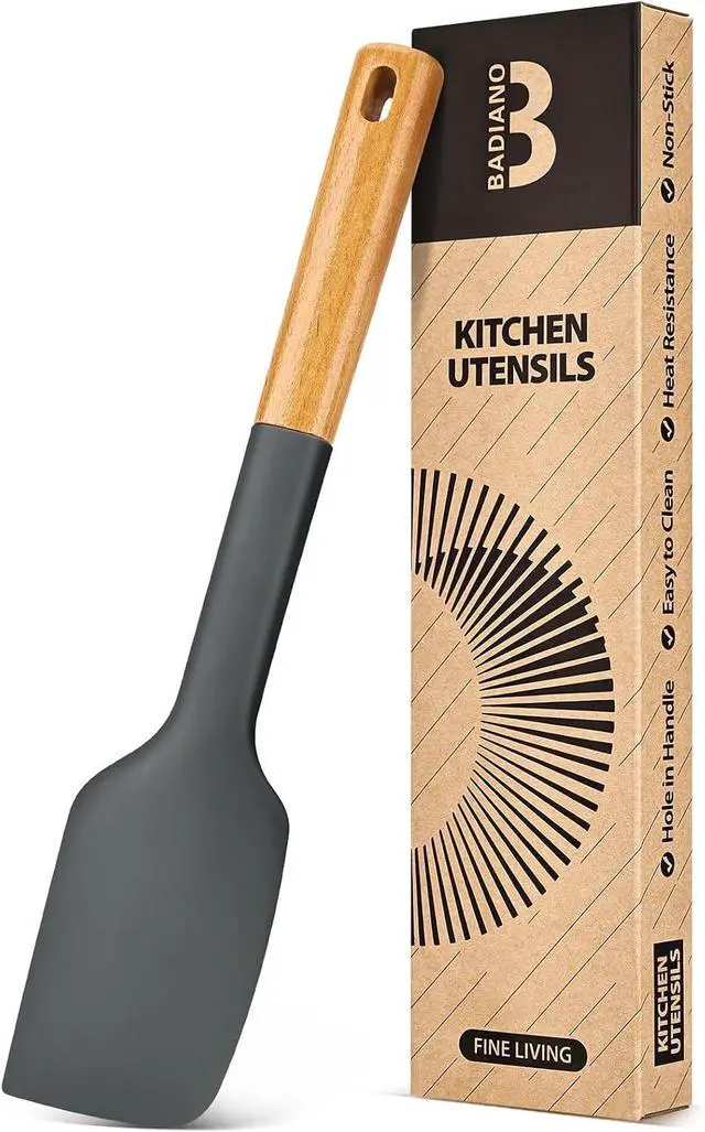 Main image of Badiano Silicone Heavy-Duty Spatula, Rubber Scraper for Nonstick Cookware