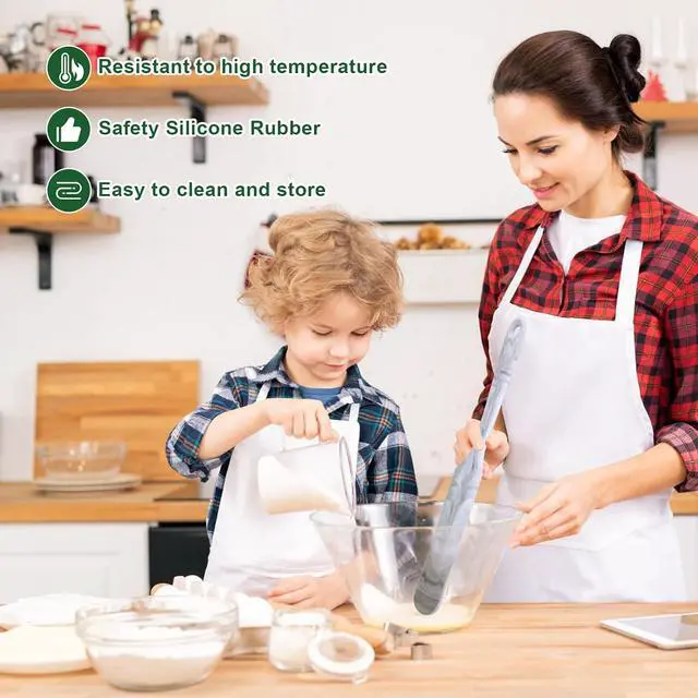Alt view image 5 of 5 - Long Silicone Jar Spatulas, Non-Stick Heat Resistant for Cake Cream Butter