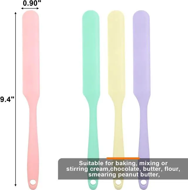 Alt view image 2 of 6 - 4 Pcs Silicone Jar Spatula, Heat Resistant Cake Cream Scraper Set