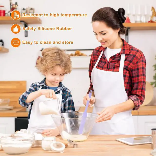 Alt view image 4 of 6 - 4 Pcs Silicone Jar Spatula, Heat Resistant Cake Cream Scraper Set