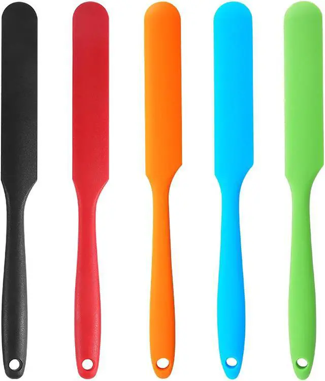 Main image of 5 PackSilicone Jar Spatula, Long Handle Jar Scraper Spurtle, Sourdough Spatula, Non-Stick Heat Resistant Cake Cream Spatulas Set, Small Spatulas for Kitchen Use
