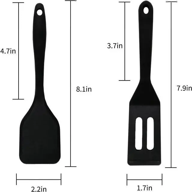 Alt view image 6 of 6 - Mini Small Spatula, 2 Pieces Flexible Nonstick Brownie Silicone Tiny Spatula