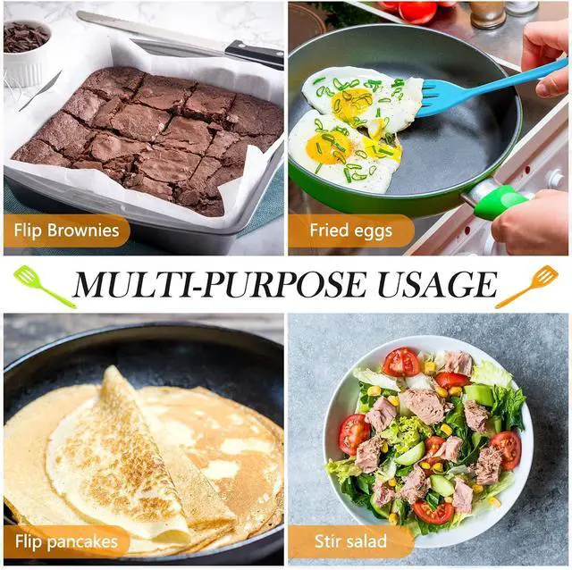 Alt view image 6 of 6 - 5 Pack Small Silicone Slotted Spatula Turner for Cooking Baking