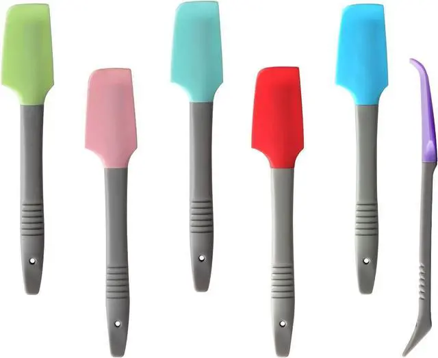 Main image of Silicone Mini Small Spatula, Curved Kitchen Can Jar Spatula