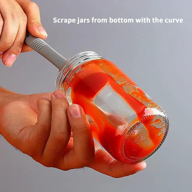 Alt view image 3 of 7 - Silicone Mini Small Spatula, Curved Kitchen Can Jar Spatula