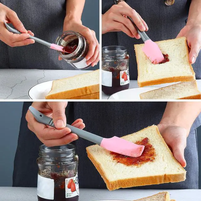 Alt view image 5 of 7 - Silicone Mini Small Spatula, Curved Kitchen Can Jar Spatula