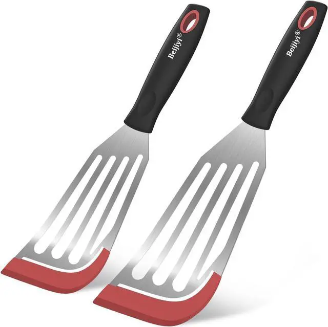 Main image of Beijiyi 2-Piece Silicone Fish Spatula for Nonstick Cookware, Heat Resistant