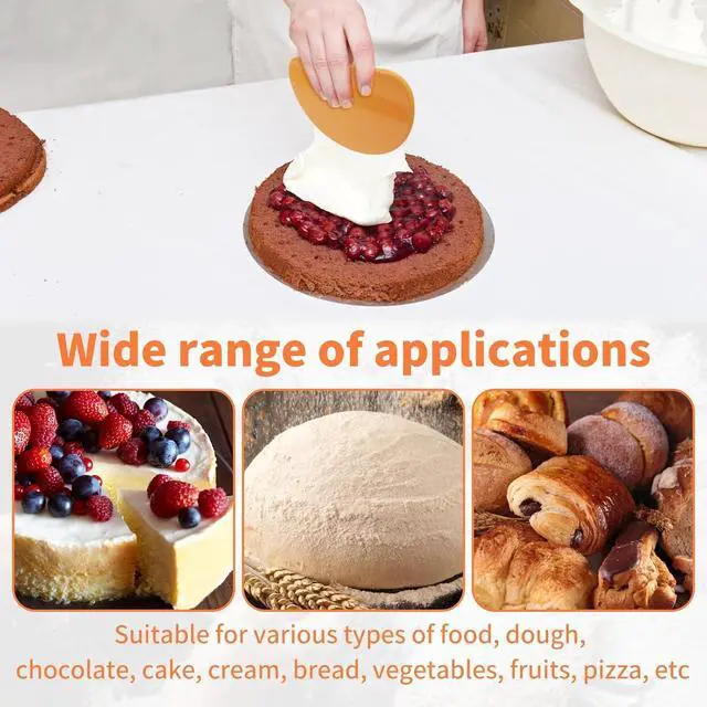 Alt view image 6 of 6 - Bowl Scraper 2PCS Silicone Bread Dough Scraper Bowl Spatula Curved Edge Flexible Bowl Scraper for Baking Food Scraper for Sourdough Bread Proofing Basket Pastry Cutter Tool, Orange