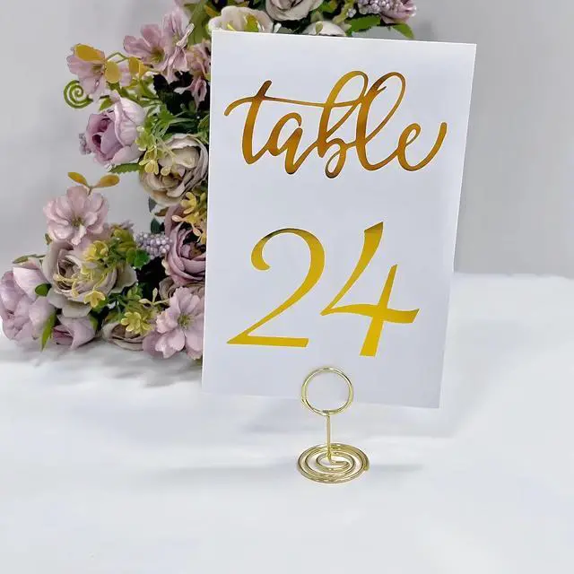 Alt view image 4 of 7 - 30 Pcs Table Number Holders, Wire Picture Photo Holder,Place Card Stands