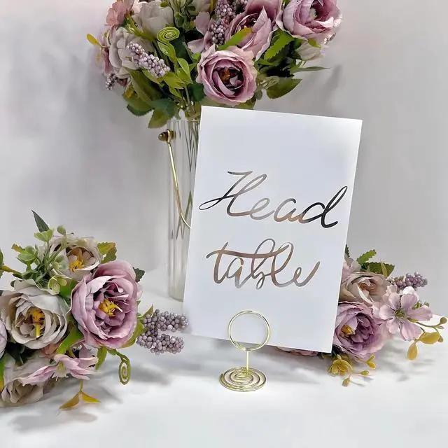 Alt view image 7 of 7 - 30 Pcs Table Number Holders, Wire Picture Photo Holder,Place Card Stands