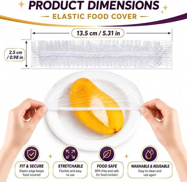 Alt view image 3 of 7 - Lagincig 100Pcs Bowl Covers for Bread Proofing - Large Plastic Wrap for Food Sourdough Baking Bread Rising Elastic Reusable Plate Covers Outdoor Indoor Picnic Food Fresh Keeping Bags