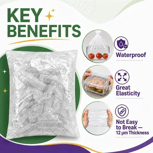 Alt view image 4 of 7 - Lagincig 100Pcs Bowl Covers for Bread Proofing - Large Plastic Wrap for Food Sourdough Baking Bread Rising Elastic Reusable Plate Covers Outdoor Indoor Picnic Food Fresh Keeping Bags