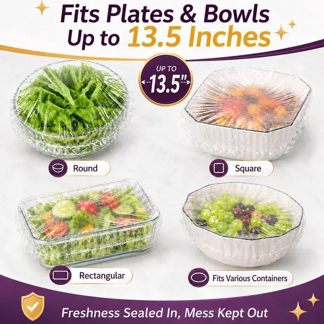 Alt view image 6 of 7 - Lagincig 100Pcs Bowl Covers for Bread Proofing - Large Plastic Wrap for Food Sourdough Baking Bread Rising Elastic Reusable Plate Covers Outdoor Indoor Picnic Food Fresh Keeping Bags