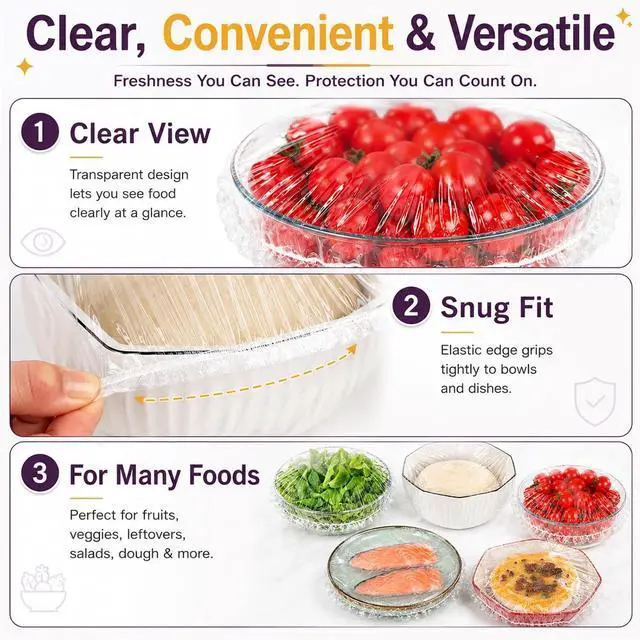 Alt view image 7 of 7 - Lagincig 100Pcs Bowl Covers for Bread Proofing - Large Plastic Wrap for Food Sourdough Baking Bread Rising Elastic Reusable Plate Covers Outdoor Indoor Picnic Food Fresh Keeping Bags