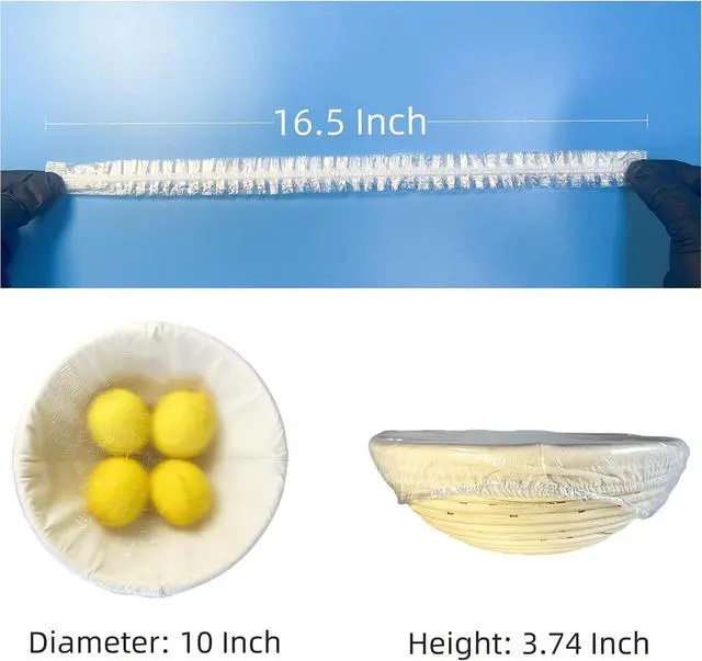 Alt view image 5 of 7 - Boxed Plastic Bowl Covers, Shower Caps for Sourdough Bread