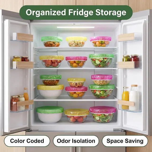 Alt view image 5 of 7 - 60 Pcs Reusable Elastic Food Bowl Covers 3 Sizes BPA Free for Kitchen
