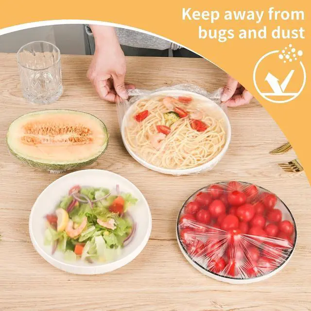 Alt view image 4 of 7 - 200 Bowl Covers for Bread Proofing,Elastic Large Plastic Wrap for Food