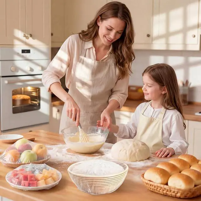 Alt view image 2 of 7 - Homelove 100pcs Bowl Covers Bread Proofing - Large Plastic Wrap for Food Sourdough Bread Baking Rising Elastic Reusable Plate Covers Outdoor Food Fresh Keeping Bags Shower Cap Hair Deep Conditioning