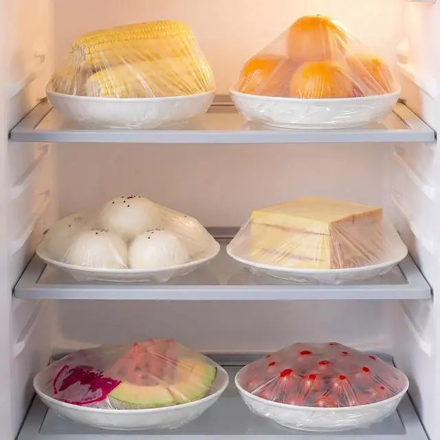 Alt view image 6 of 7 - Homelove 100pcs Bowl Covers Bread Proofing - Large Plastic Wrap for Food Sourdough Bread Baking Rising Elastic Reusable Plate Covers Outdoor Food Fresh Keeping Bags Shower Cap Hair Deep Conditioning