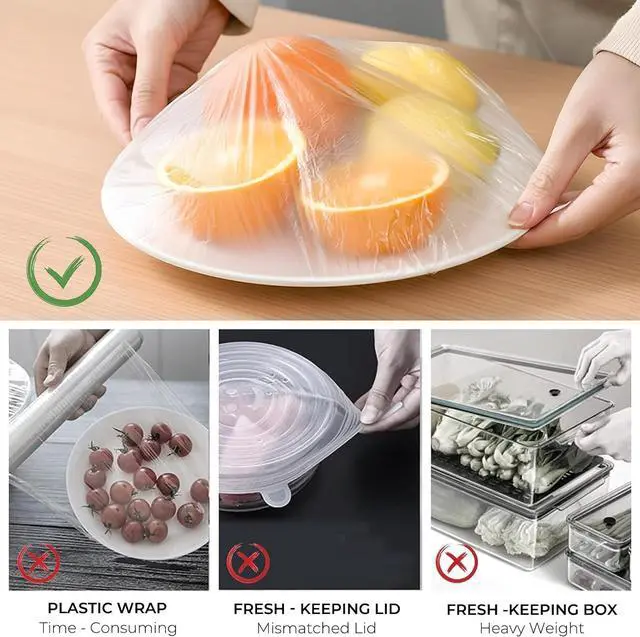 Alt view image 7 of 7 - Homelove 100pcs Bowl Covers Bread Proofing - Large Plastic Wrap for Food Sourdough Bread Baking Rising Elastic Reusable Plate Covers Outdoor Food Fresh Keeping Bags Shower Cap Hair Deep Conditioning
