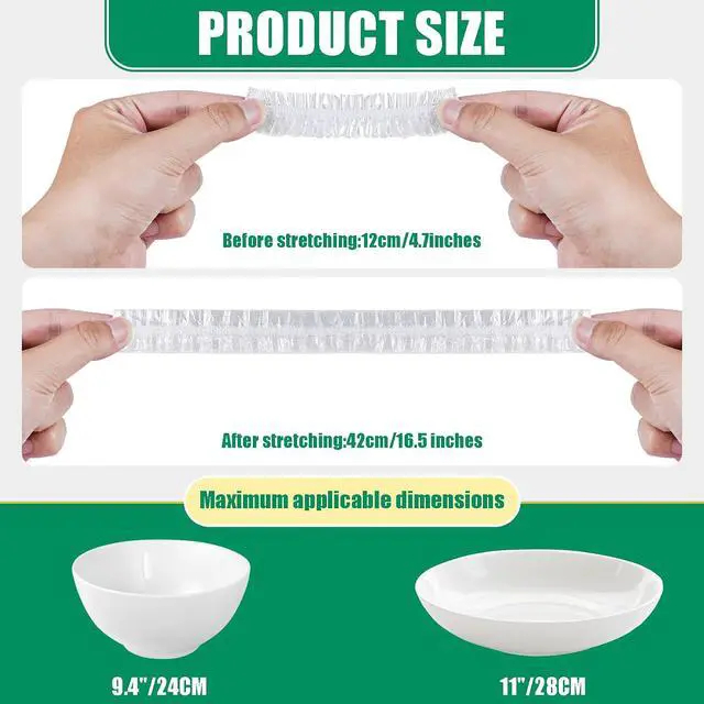 Alt view image 3 of 5 - Plastic Bowl Covers, 100 Count Elastic Covers for Bread Proofing