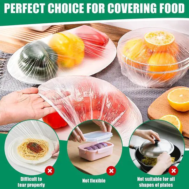 Alt view image 4 of 5 - Plastic Bowl Covers, 100 Count Elastic Covers for Bread Proofing