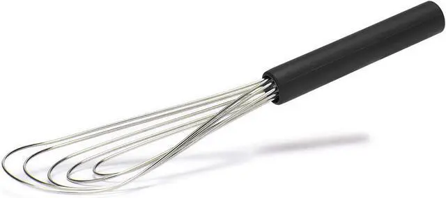 Alt view image 5 of 6 - Flat Whisk Silicone Handle Non Slip 10" - 5 Wires Whisk with 10 Heads for Kitchen Cooking Color by Jell-Cell (Black)