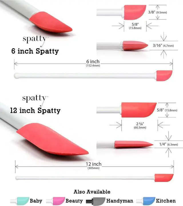 Alt view image 7 of 7 - Spatty Daddy Red 6 & 12 Inch Craft Spatula Set, Glue & Paint Scraper