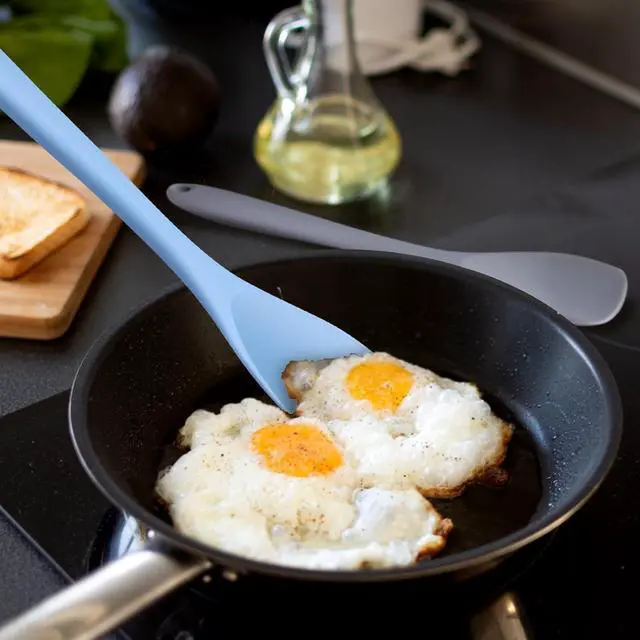 Alt view image 4 of 6 - Silicone Spatula Spoon 2-Pack, Rubber Spoonula set Heat Resistant, Cooking Spoon spatula turner Seamless Non-Stick Scrapers for Baking Mixing.
