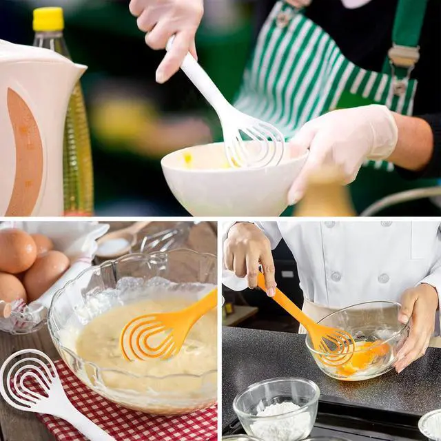 Alt view image 3 of 6 - Plastic Whisk Set of 2 | Flat Whisks for Cooking & Kitchen Whisk | BPA-Free Heat-Resistant for Blending, Frothing, Baking | Non-Scratch Manual Mixing Gadgets