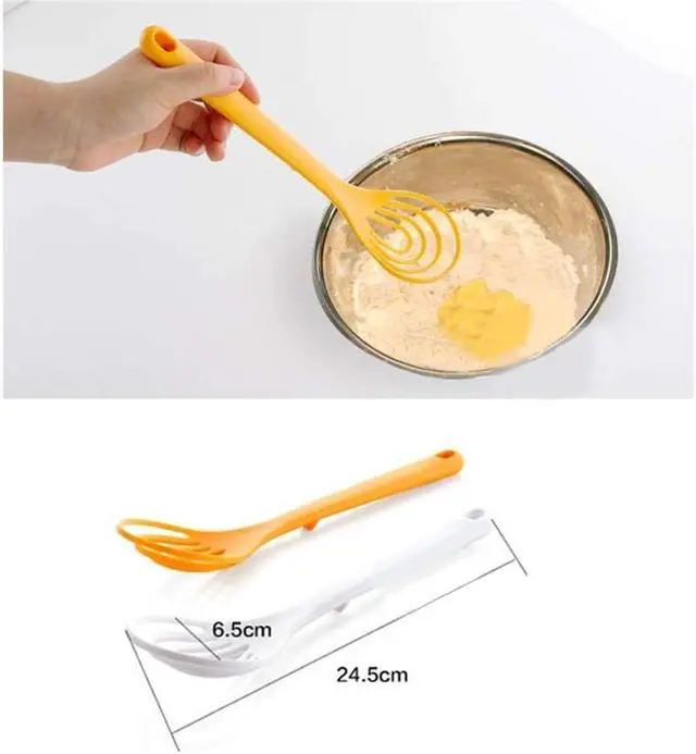 Alt view image 2 of 6 - Plastic Whisk Set of 2 | Flat Whisks for Cooking & Kitchen Whisk | BPA-Free Heat-Resistant for Blending, Frothing, Baking | Non-Scratch Manual Mixing Gadgets