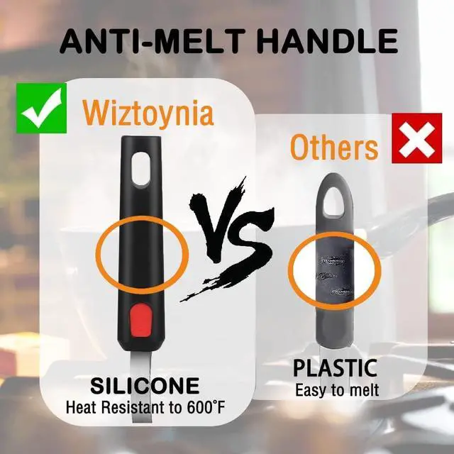Alt view image 5 of 7 - Silicone Pancake Spatula, Wide Silicone Spatula Turner with Lengthened Handle, 600°F Heat Resistant Cooking Spatulas for Nonstick Cookware, Large Flexible Kitchen Utensils BPA Free (Pancake Spatula)