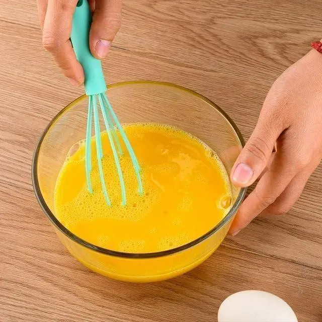 Alt view image 6 of 6 - Mini Silicone Whisk Set - Egg Beater and Blender for Baking and Cooking, 6.7 Inch Compact Design with Ergonomic Handle, Dishwasher Kitchen Utensils (White)