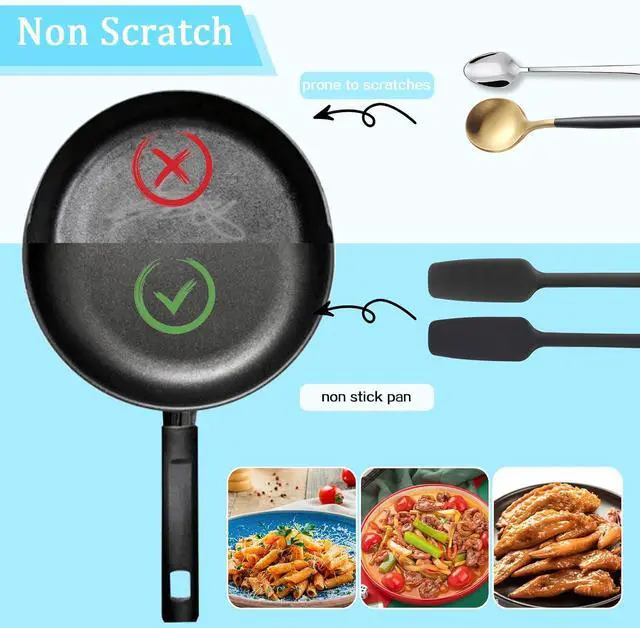 Alt view image 4 of 7 - 3 Pcs Small Spatulas Set Silicone Jar Spatulas with Long Handle Heat Resistant Non-Stick Mini Spatulas Jam Spreader Scraper Narrow Rubber Spatula for Baking and Cake Icing Kitchen Use 11 Inches