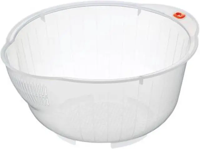 Main image of Japanese Rice Washing Bowl with Side and Bottom Drainers, Made in Japan