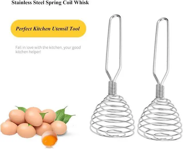 Alt view image 3 of 7 - Stainless Steel Spring Coil Whisk 1 Pack, Wire Whip Egg Beater, Kitchen Cookware Hand Mixer For Cooking, Mixing, Blending, Beating, Stirring, 6.7 Inch