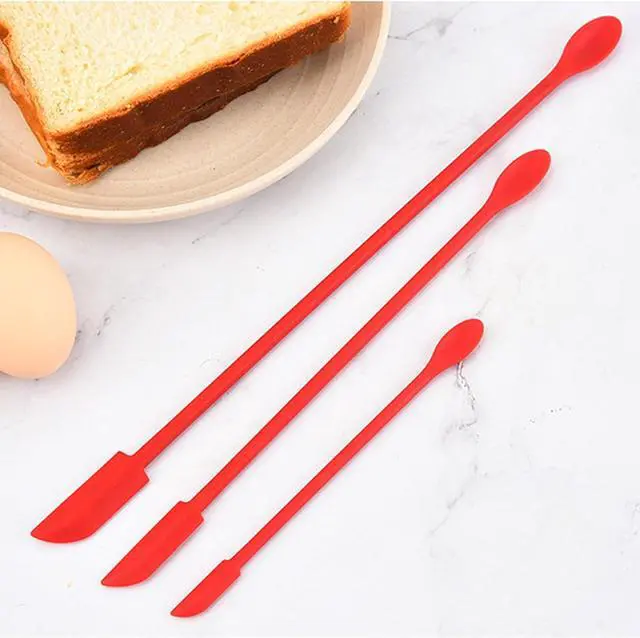 Alt view image 2 of 7 - Mini Silicone Spatula, 6 PCS Jar Spatula, Reusable Double-ended Tiny Silicone Spoon for Kitchen and Beauty