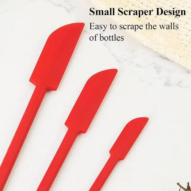 Alt view image 5 of 7 - Mini Silicone Spatula, 6 PCS Jar Spatula, Reusable Double-ended Tiny Silicone Spoon for Kitchen and Beauty