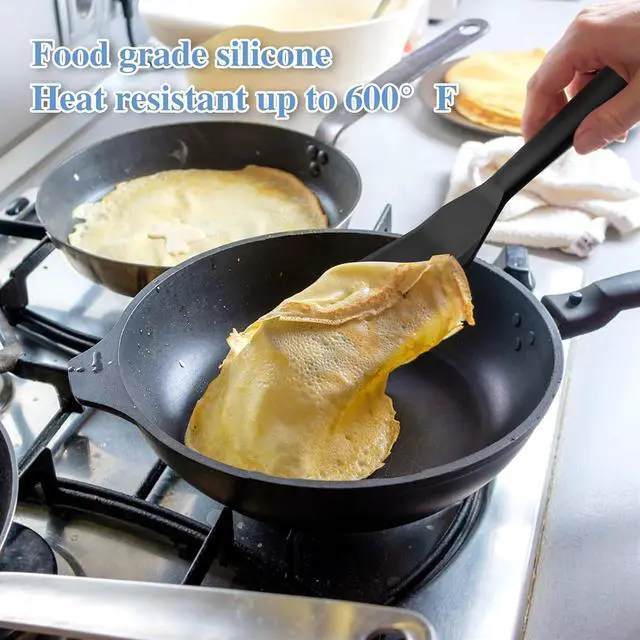 Alt view image 3 of 4 - Mini Brownie Serving Spatula - Omelet Pancake Spatula Turner. Heat Resistant Silicone Thin Spatula, Long Scraper Spatulas for Cooking, Pancake, Pizza.