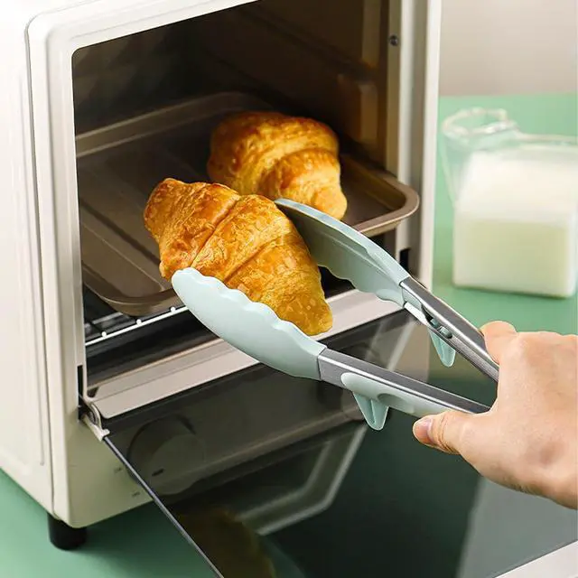 Alt view image 6 of 6 - Kitchen Tongs for Cooking with Silicone Tips, 3 Size Serving Tongs, Green