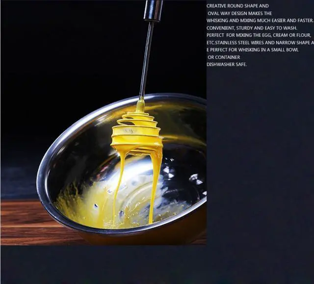 Alt view image 4 of 5 - Egg Whisk Egg Beater Stainless Steel Balloon Galaxy Spring Whisk Egg Beater Milk Blender for Blending, Whisking, Beating & Stirring