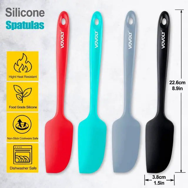 Alt view image 5 of 7 - Mini Silicone Spatula - BPA Free Pro-Grade 600ºF Heat-Resistant Non-Stick Small Rubber Jar Spatula - Silicone Kitchen Scraper Utensil Tool for Cooking and Baking, 8.8 IN