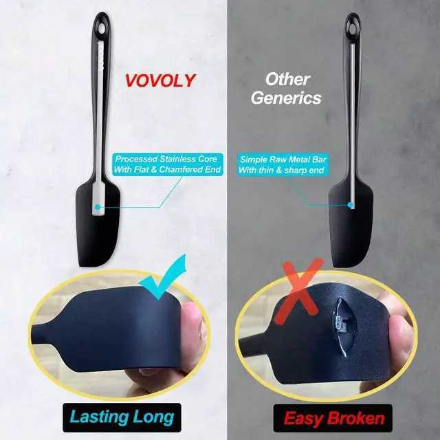 Alt view image 6 of 7 - Mini Silicone Spatula - BPA Free Pro-Grade 600ºF Heat-Resistant Non-Stick Small Rubber Jar Spatula - Silicone Kitchen Scraper Utensil Tool for Cooking and Baking, 8.8 IN