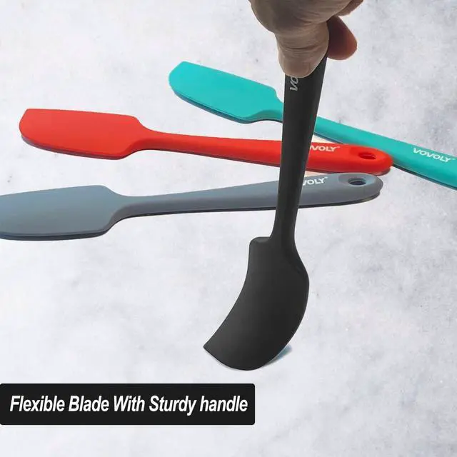Alt view image 4 of 7 - Mini Silicone Spatula - BPA Free Pro-Grade 600ºF Heat-Resistant Non-Stick Small Rubber Jar Spatula - Silicone Kitchen Scraper Utensil Tool for Cooking and Baking, 8.8 IN