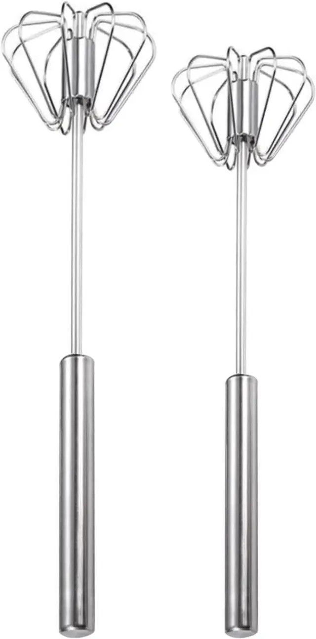 Main image of 2PCS Semi Automatic Whisk Stainless Steel Semi-Automatic Egg Whisk for Home